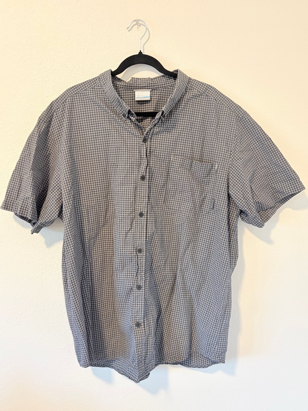 Columbia Men's Rapid Rivers Plaid Short Sleeve Button Down Shirt XXL Gray